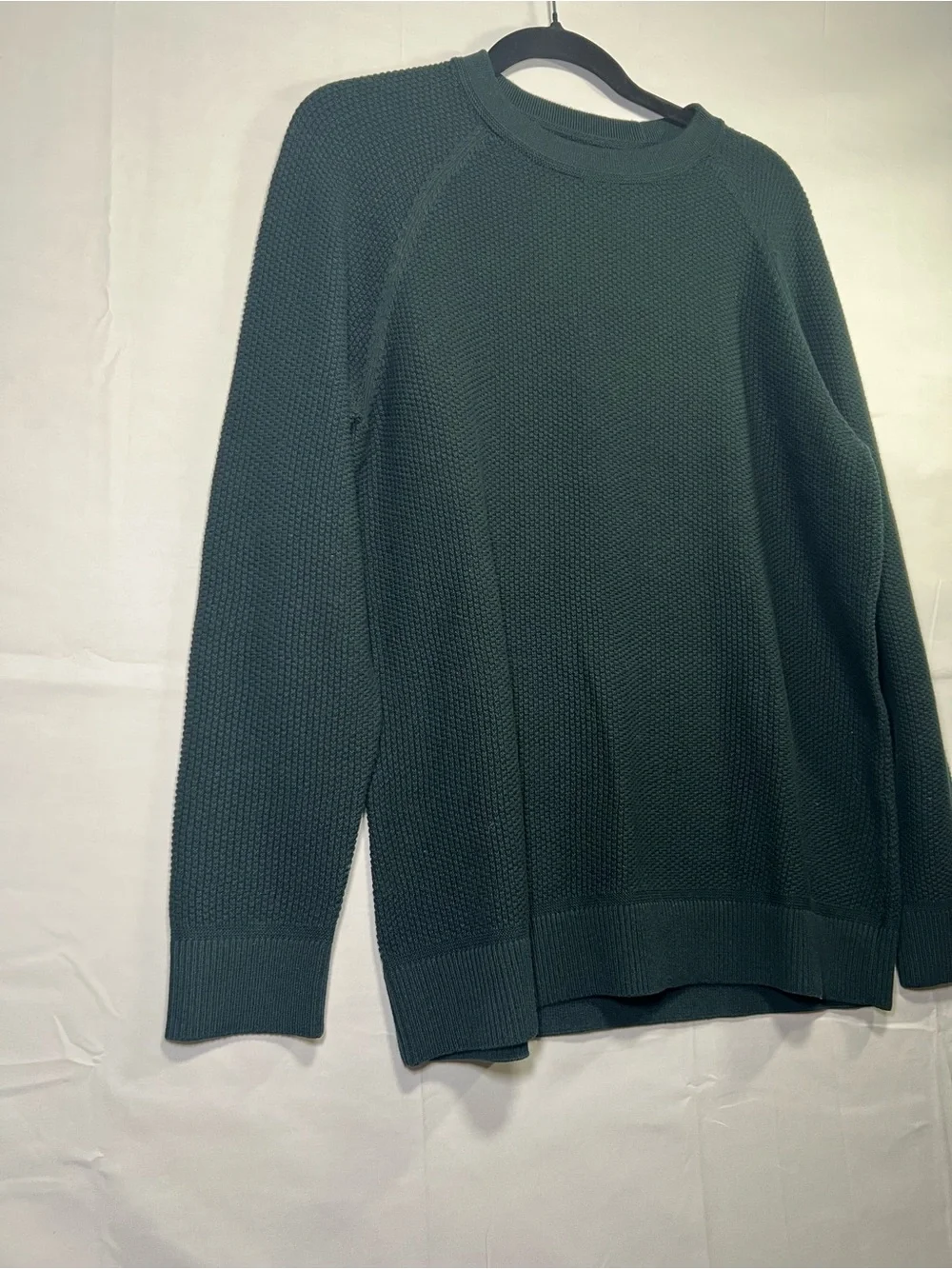 The Normal Brand Men’s Dark Green Textured Crewneck Sweater Medium